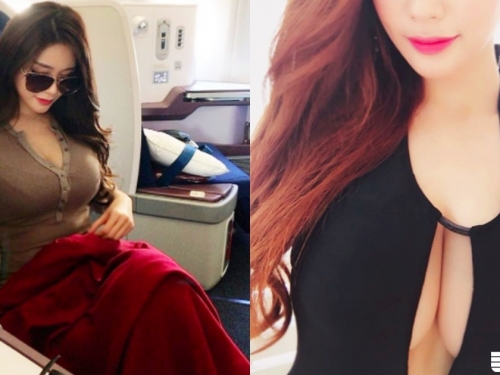 超越F級的胸前導航！搭飛機驚見「巨乳女神」！超孝順出國玩還記得要帶「奶奶」...