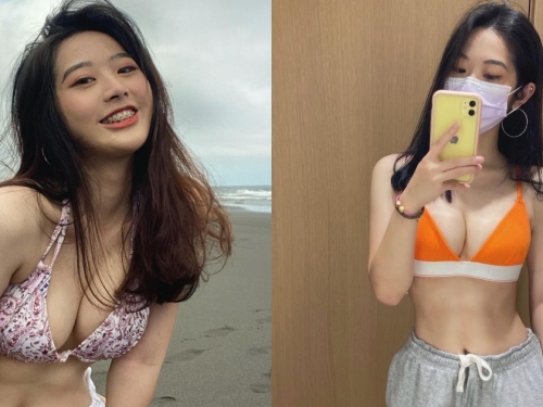 青春的力量！「正妹大學生」海邊玩耍身材太OP，「美乳腹肌」不愧是啦啦隊女孩！