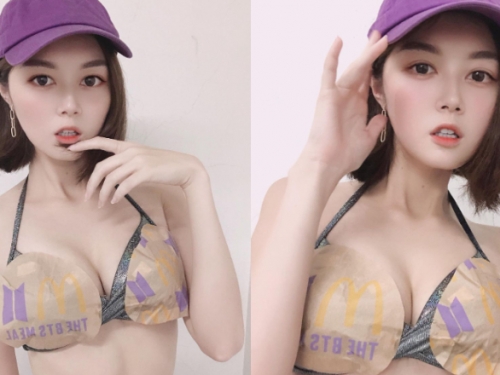 西瓜甜心「小玉」跟上流行穿起性感爆乳手工「防彈背心」