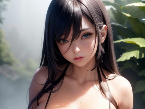AI生成美女~野溪溫泉巨乳萌妹子