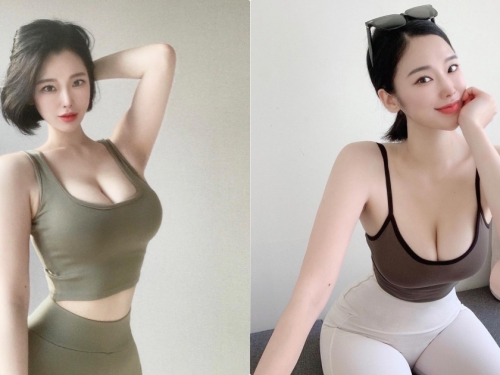 正妹老闆娘「運動時好火辣」，白皙美乳實在好豐滿！