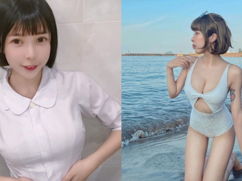 超萌前護理師「Chubby糖」再次穿上制服　凹凸有致的曲線讓人噴鼻血