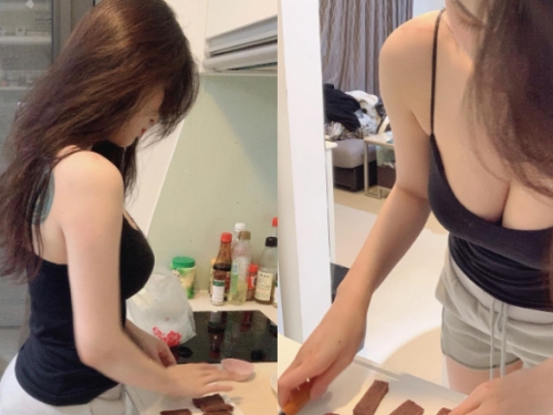 爆乳小廚娘「芮公子」火辣料理　低胸上衣讓雙峰呼之欲出