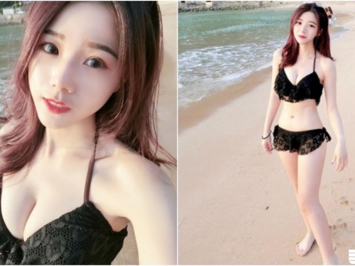 雲林正妹來啦！「美乳比基尼」海邊出沒！「白皙肌膚」在太陽下發光啊！