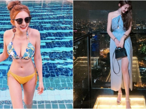 台灣正妹「溫蒂」泰國度假好放縱 空中酒吧火辣小禮服「美腿藏不住」！