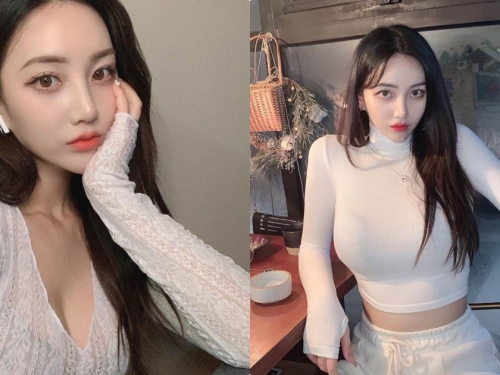 高冷妹子「透視裝胸型好明顯」，巨大乳量把上衣撐好開！
