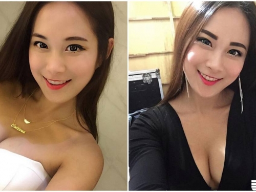 身材太魔鬼！「爆奶車模」招牌工作服超養眼，深溝美乳擋不住！