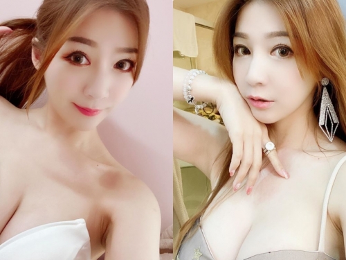E奶辣模「恩齊兒」自拍角度兇兇der，白皙美乳快要撐爆洋裝了！