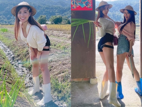 超火辣「採蔥妹」宜蘭出沒！性感短褲大秀「飽滿蜜桃」，想和她一起搓揉蔥餅啦！