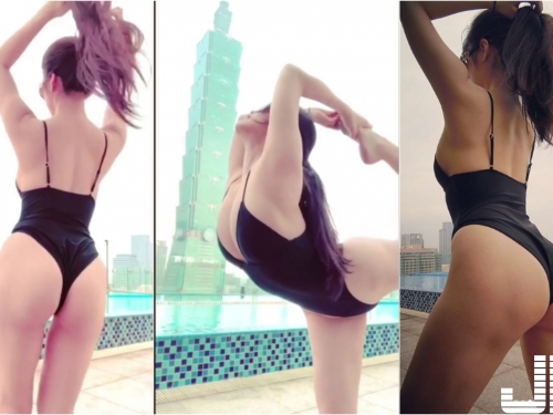 超大！「巨臀正妹」在台灣地標101曬乳，雄偉大長輩根本台灣最美風景！