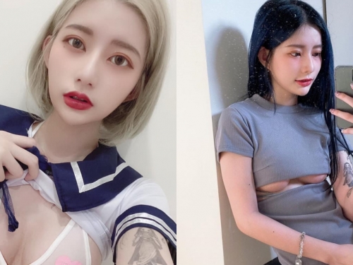 超心機連身裙！D奶正妹「凱樂 Anna」巧露南半球，超飽滿水滴乳即將溢出！