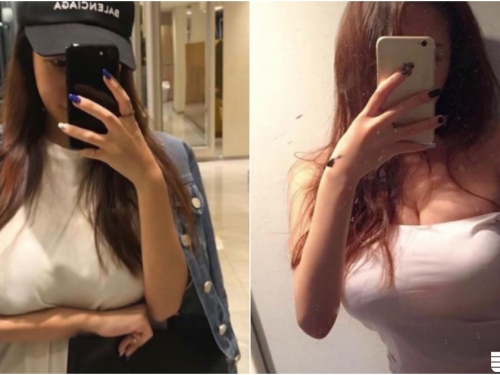 太誇張啦！「澎湃巨奶妹」前凸後翹好惹眼！「胸部太重」受不了用手撐著！