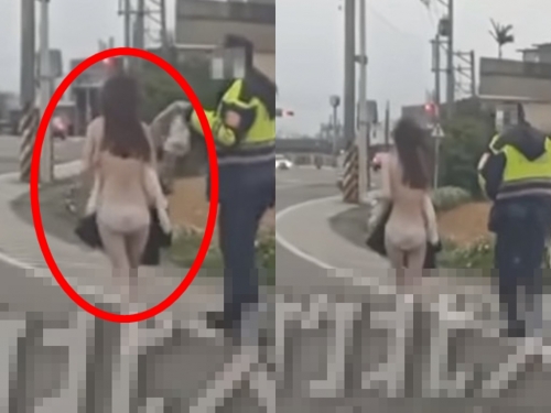 白皙妹新竹大街裸奔！遭爆出沒各地 民眾看傻：打賭輸了？