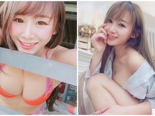欄杆上有深溝！正妹一彎腰「深溝蹦出」，火辣角度看了好噴血！