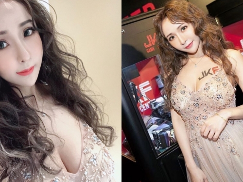 集甜美和性感於一身！「邱默默」夢幻爆乳婚紗出席典禮，根本行走的巨乳版洋娃娃！