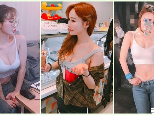 超誘惑！韓國「低胸爆乳妹」邪惡視角太挑逗！極品的「美艷外型」讓人好想戀愛啊…