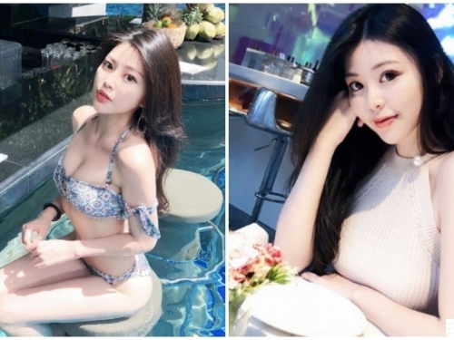 池邊挺出「巨大車頭燈」！中山醫正妹「極品美胸」辣翻，還有超長「雪白辣腿」！