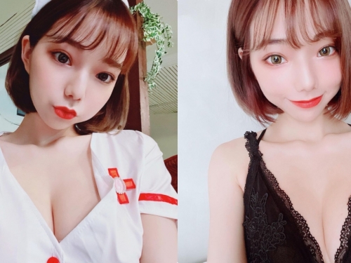 超人氣純欲系女孩「啾啾」，穿深V內衣展現「飽滿酥胸」!