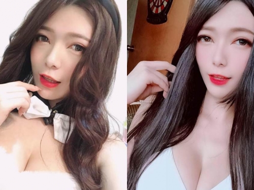 爆乳兔女郎「劉培」美豔挑逗，「胸前深溝」魅力無法擋！