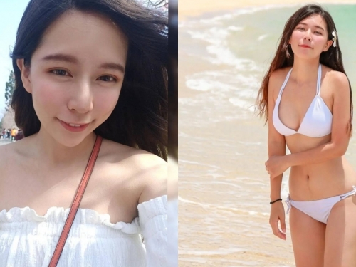 清新甜美的「幼稚園正妹老師」，海邊玩耍穿比基尼有夠辣，家長都想陪上學啦！