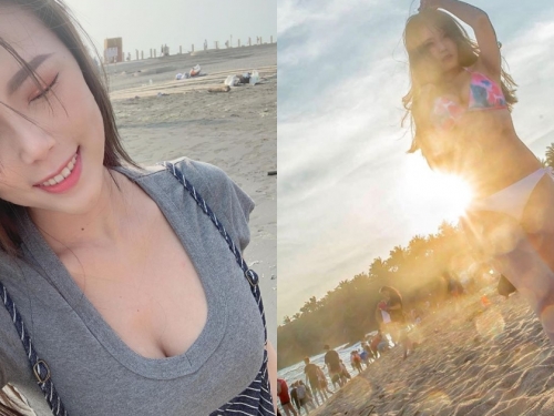 海邊走走也要hen辣！爆乳正妹「VivianLiao」超愛分享日常，連和哥哥親親也錄影存證啦～