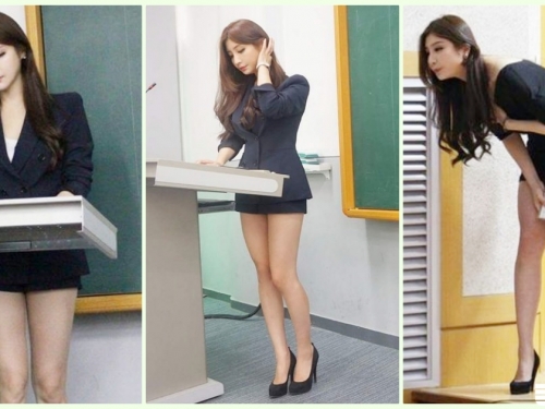 天菜級「美腿女老師」F奶太銷魂！超邪惡「上課畫面」學生都不想放學了…