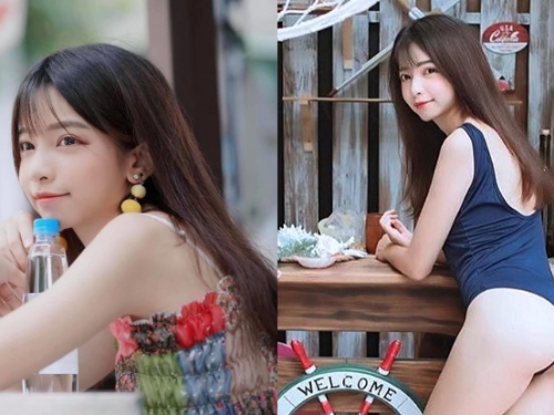 清新正妹「劉瑋晞Tiffany」穿史庫水後挺「白皙蜜桃臀」，大眼回眸讓男人一秒淪陷！