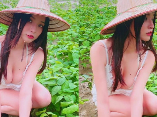 種菜也有大痣！「郭鬼鬼Angela」傲人大奶現身菜園間，鬼抓司機就要好好打招呼！