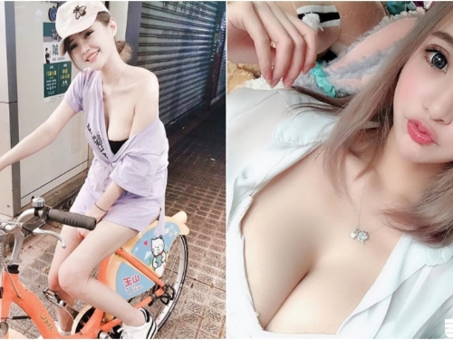 台北驚見「巨乳Ubike正妹」！衣服滑下「雪白深溝」整片秀出！路人怎麼好好騎車啦！