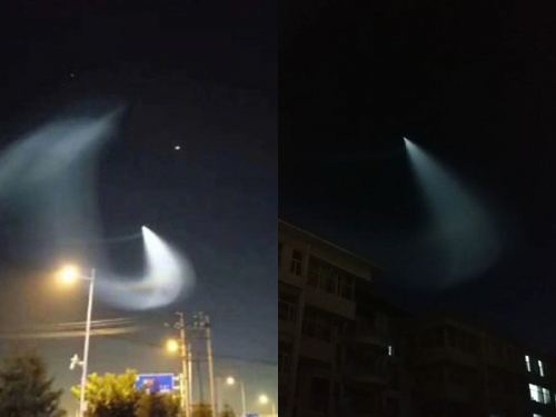 「暴閃圓弧光」劃破多地夜空　疑陸測試WU-14高超音速飛行器