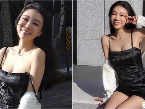 大白天的受不了！「美乳女神」細肩帶背心太兇，日常穿搭都迷死人～