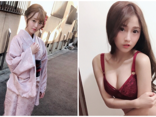 「日系小隻馬」Mimi和服底下藏著不得了的胸器，甜美笑容的性感反差我給100分