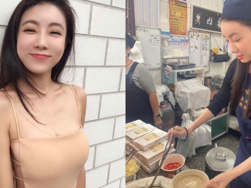 台南碗粿店的「正妹店員」！笑容超甜肌膚白嫩，保守制服底下暗藏「兩顆美味碗粿」！