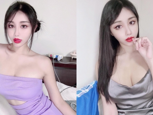 E奶正妹「夏小允」低胸睡衣太惹火，白嫩的美乳有夠兇爆！