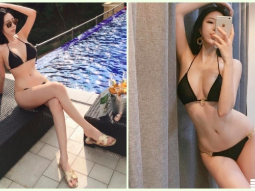 炸出來啦！極品「泳池爆乳妹」E杯大胸太飽滿！超銷魂「美乳線條」畫面好銷魂…