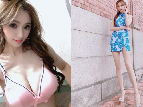 太狂了！九頭身爆乳正妹「心玥」超短旗袍古厝秀美腿 100cm逆天比例誰不愛！