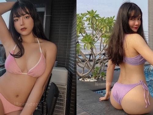 超火辣「台美混血辣模」毛咪Catty，岸邊秀「白皙大蜜桃」，飽滿多汁超迷人！