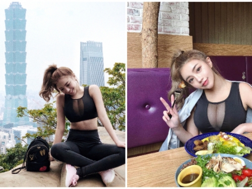 爬象山驚見一對「渾圓巨乳」！「爆乳正妹」把長輩放桌上吃飯，奶香實在太濃郁！