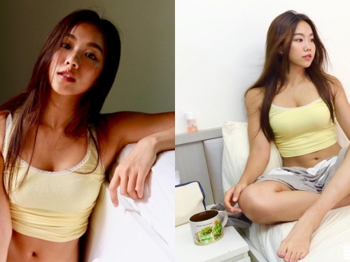 這身材真的太邪惡～健身網美「小薇」身材前凸後翹不得了，居家服超低胸性感外洩