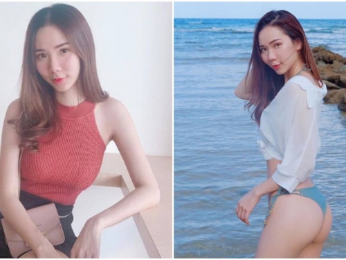 海邊解放飽滿翹臀！人氣正妹完美臀部曲線好誘惑，還有養眼超細纖腰！
