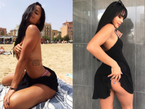Sexy～妹子「大膽自撩裙」秀渾圓蜜翹臀　鏡頭前小手不斷遊移腿間地帶