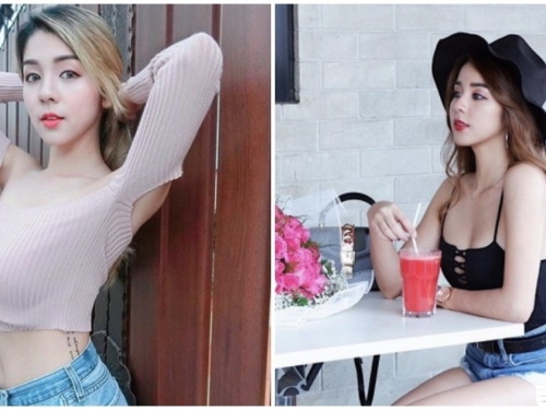 爆乳正妹超兇S曲線「胸型好邪惡」，連喝飲料都讓人噴血啊！