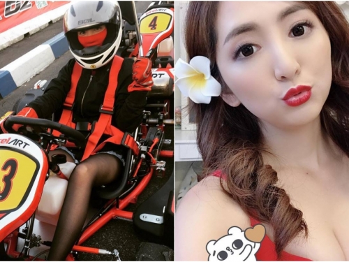 正妹「Sophy若妘」玩卡丁車氣勢十足 賽車服裡更是「裝備齊全」～