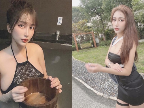 正妹「娜娜米」泡湯時美乳溢出，「雙乳的弧度」超級養眼！