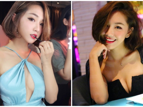 還不攻她中路？氣質「爆乳空姐」優雅禮服中路大開，小露圓乳深溝全場最辣！