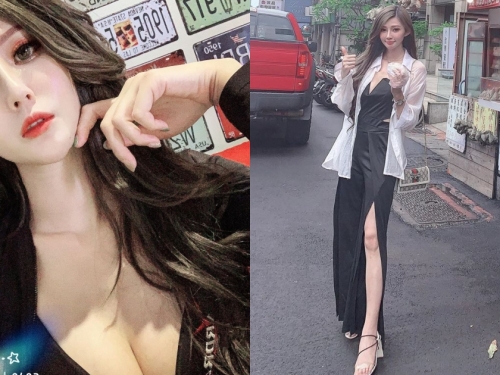 刈包店前的「逆天長腿妹」！絕美臉蛋配頂級身材，根本女神降臨地方小吃！