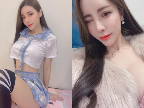 女神「Angel Liya」制服造型太火辣，「誘惑的挺胸坐姿」好犯規！