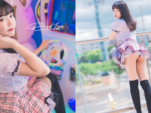實踐大學的「巨乳學生妹」出沒！色氣JK短裙被風吹起，露出「飽滿蜜桃」好驚人