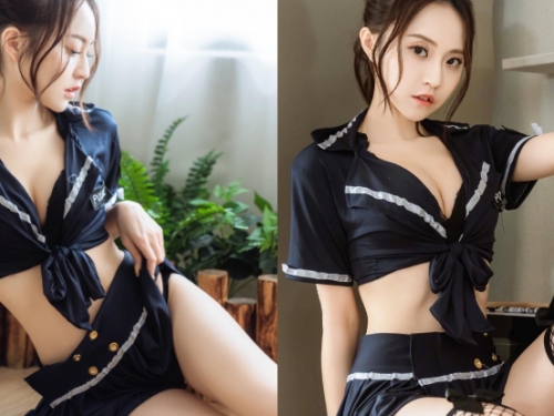 火辣女警「佳佳兒Mimi」下班狂誘惑，「爆乳黑絲襪」讓全民又爆動！