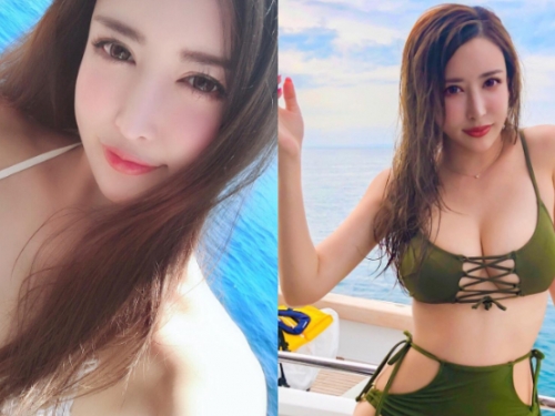 極品混血妹「豐滿巨乳」快把泳衣綁帶撐斷！渾圓奶球快衝破防線掉出來！